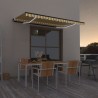 Toldo manual retráctil con LED amarillo y blanco 450x350 cm 1