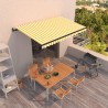 Toldo retráctil automático amarillo y blanco 450x350 cm 1