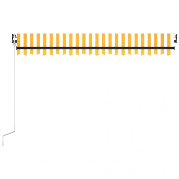 Toldo retrátil automático 450x350 cm amarelo e branco M 5