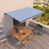 Toldo automático retráctil azul y blanco 500x350 cm 1