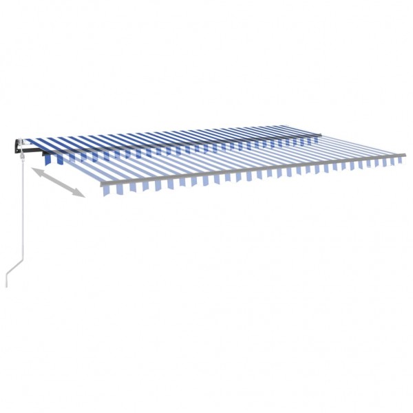 Toldo automático retráctil azul y blanco 500x350 cm M 3