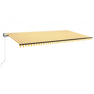 Toldo retráctil automático amarillo y blanco 600x350 cm H