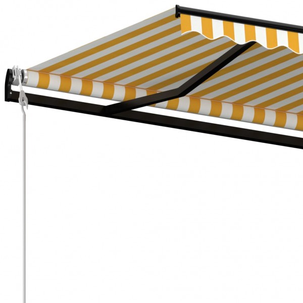 Toldo retráctil automático amarillo y blanco 600x350 cm M 5
