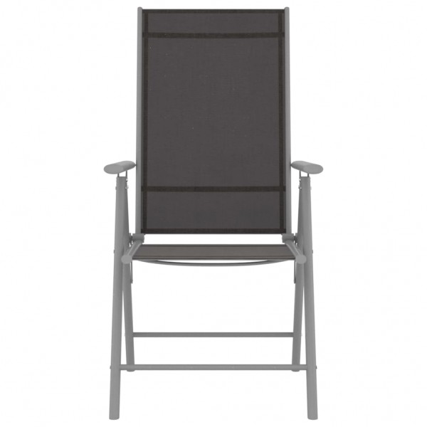 Set de comedor para jardín 7 piezas aluminio plata y negro M 5