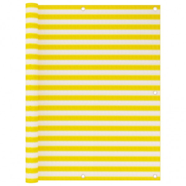 Toldo para balcón HDPE amarillo y blanco 120x500 cm D