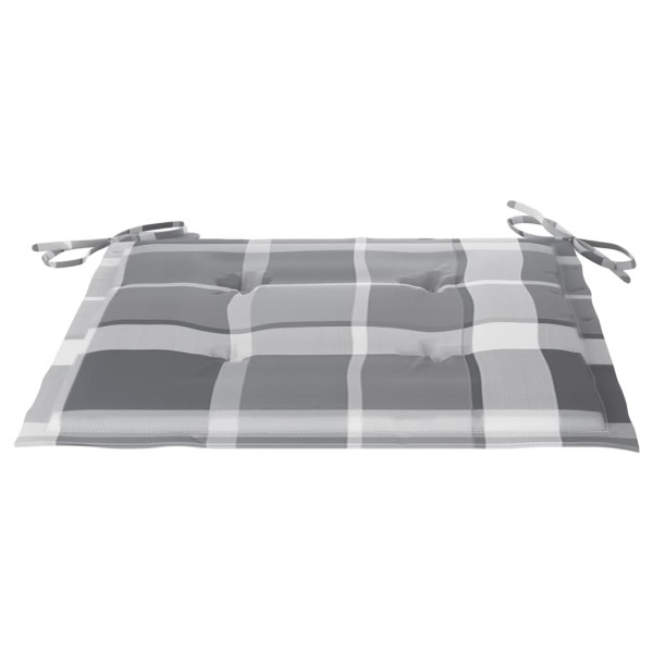 Almofadões cadeiras jardim 2pcs tecido oxford xadrez cinzento M 3