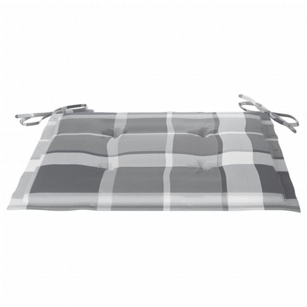 Almofadões cadeiras jardim 4pcs tecido oxford xadrez cinzento M 3