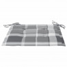 Cojines de silla de jardín 4 uds tela a cuadros gris 40x40x3 cm 3