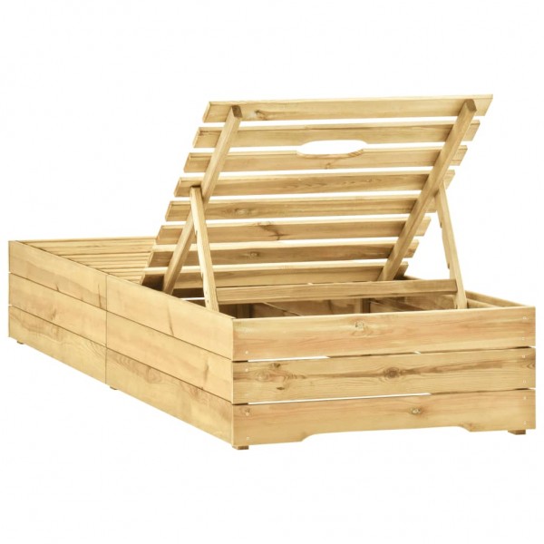 Tumbona de madera de madera de pino impregnada verde M 3