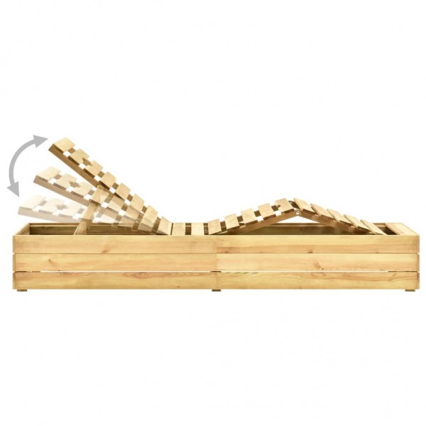 Tumbona con mesa madera de madera de pino impregnada verde M 5