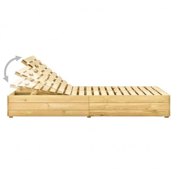 Tumbona doble de madera de pino impregnada verde M 4