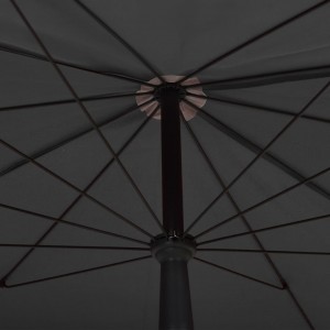 Guarda-sol de jardim com poste 200x130 cm antracite H