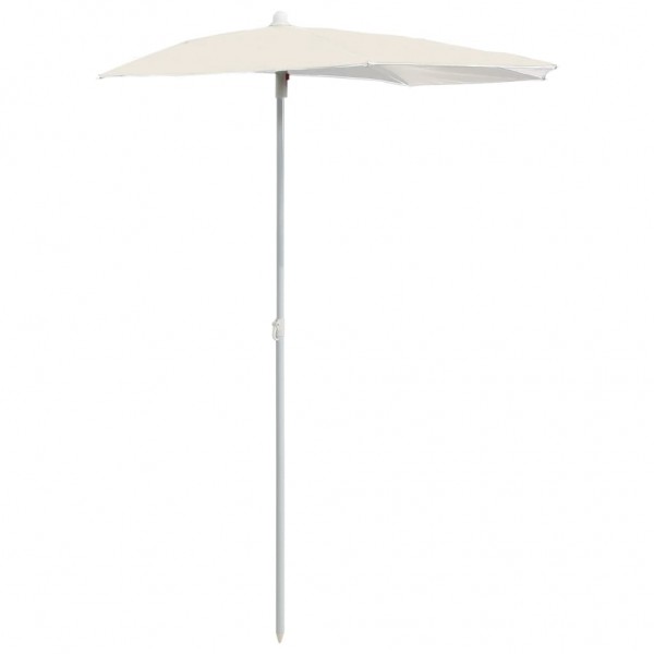 Guarda-sol semicircular com mastro 180x90 cm cor areia M 2