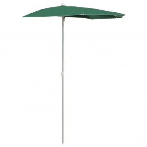 Guarda-sol semicircular com mastro 180x90 cm verde H