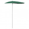 Guarda-sol semicircular com mastro 180x90 cm verde 2