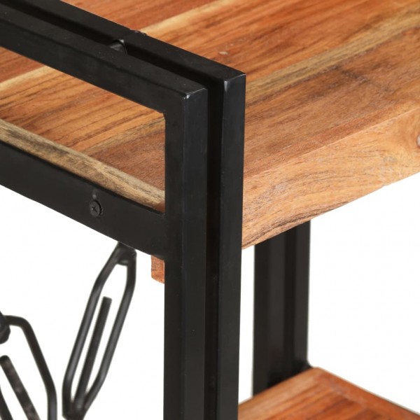 Estantería de 3 niveles de madera maciza de acacia 60x30x80 cm M 3