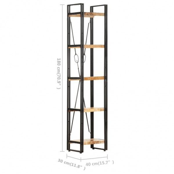 Estantería de 5 niveles madera maciza mango 40x30x180 cm M 5