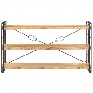 Estantería de 3 niveles madera maciza de mango 140x30x80 cm H