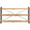 Estantería de 3 niveles madera maciza de mango 140x30x80 cm 2
