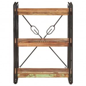 Estantería de 3 niveles de madera maciza reciclada 60x30x80 cm H