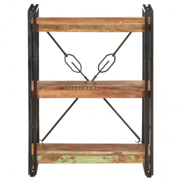 Estantería de 3 niveles de madera maciza reciclada 60x30x80 cm M 2