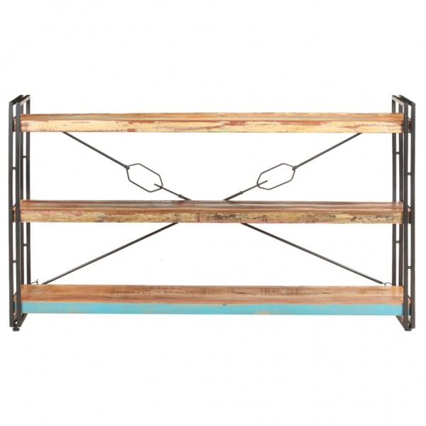 Estantería de 3 niveles de madera maciza reciclada 140x30x80 cm M 2