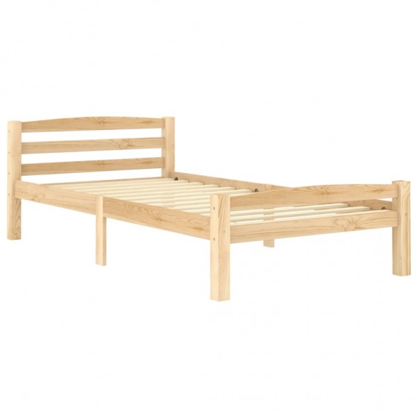 Estructura de cama de madera maciza de pino 100x200 cm M 2