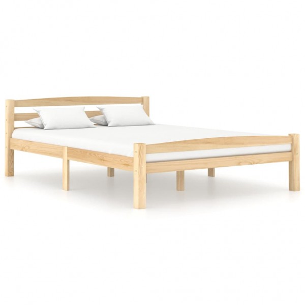 Estructura de cama de madera maciza de pino 120x200 cm D