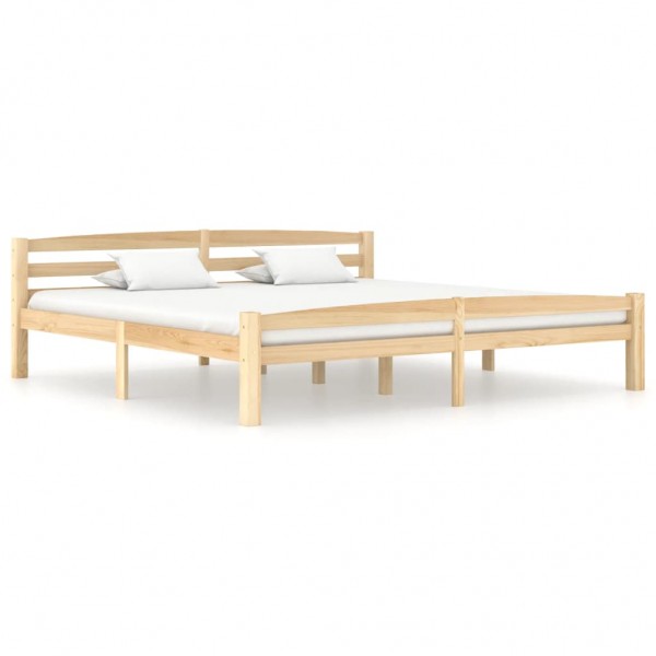 Estructura de cama de madera maciza de pino 200x200 cm D