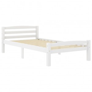 Estrutura de cama em pinho maciço 90x200 cm branco H