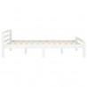 Estructura de cama de madera maciza de pino blanca 120x200 cm 4