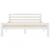 Estructura de cama de madera maciza de pino blanca 140x200 cm 3