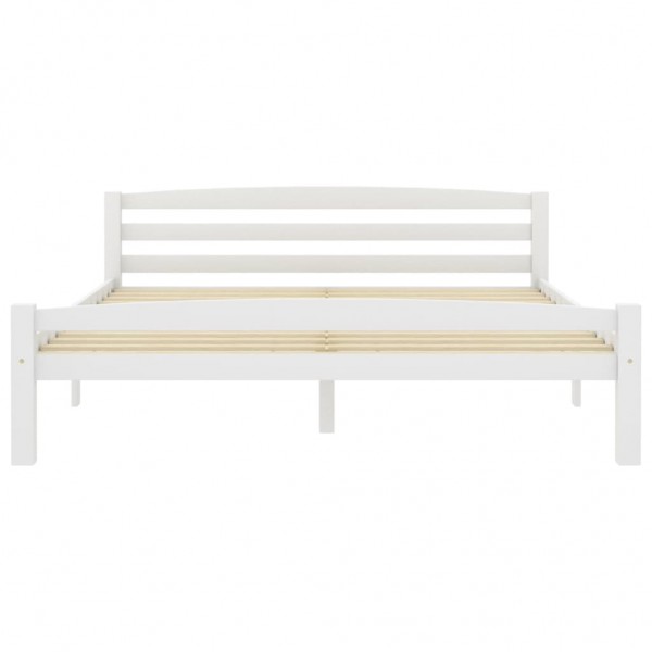 Estructura de cama de madera maciza de pino blanca 160x200 cm M 3