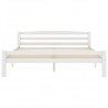 Estructura de cama de madera maciza de pino blanca 160x200 cm 3