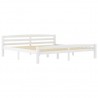 Estrutura de cama em pinho maciço 180x200 cm branco 2