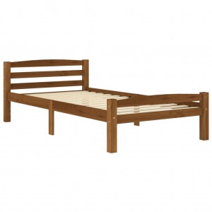 Estructura de cama madera maciza pino marrón miel 90x200 cm H