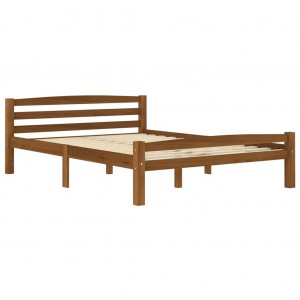 Estructura de cama madera maciza pino marrón miel 140x200 cm H
