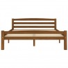 Estrutura de cama 140x200 cm pinho maciço castanho mel 3