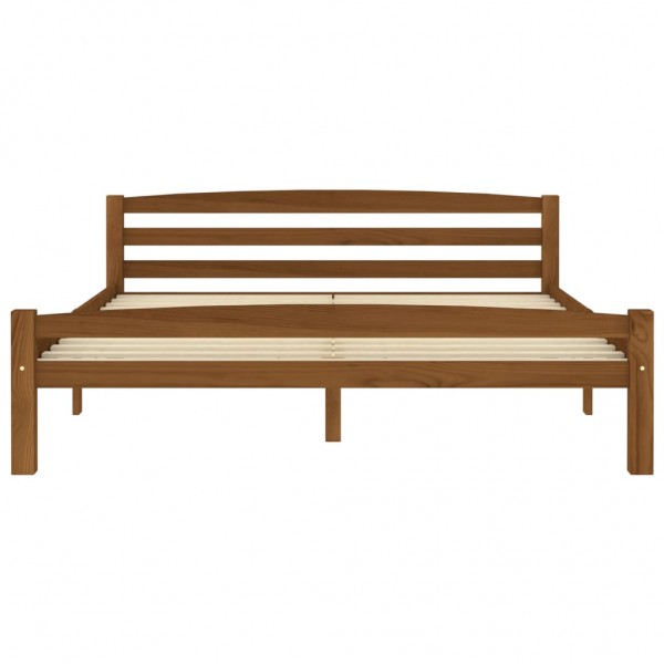 Estructura de cama madera maciza pino marrón miel 160x200 cm M 3