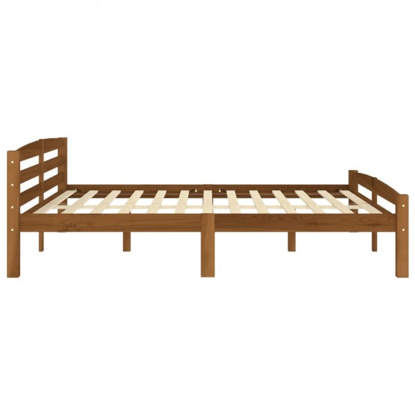 Estructura de cama madera maciza pino marrón miel 180x200 cm M 4