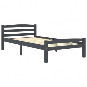 Estructura de cama madera maciza pino gris oscuro 100x200 cm H