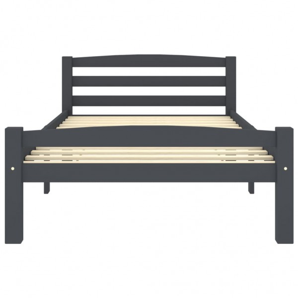 Estrutura de cama 100x200 cm pinho maciço cinzento-escuro M 3