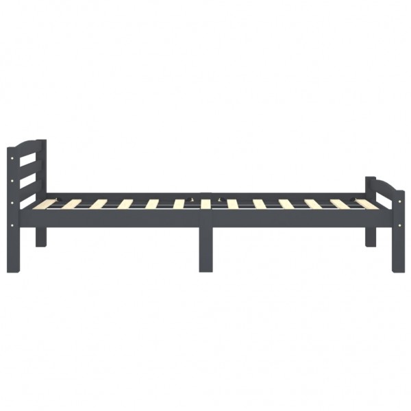 Estrutura de cama 100x200 cm pinho maciço cinzento-escuro M 4