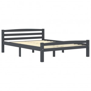 Estructura de cama madera maciza pino gris oscuro 120x200 cm H