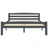 Estrutura de cama 140x200 cm pinho maciço cinzento-escuro 3