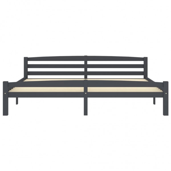Estrutura de cama 200x200 cm pinho maciço cinzento-escuro M 3