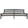 Estrutura de cama 200x200 cm pinho maciço cinzento-escuro 3