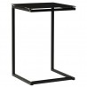 Mesa auxiliar de vidrio templado negro 40x40x60 cm 1