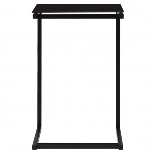 Mesa auxiliar de vidrio templado negro 40x40x60 cm H