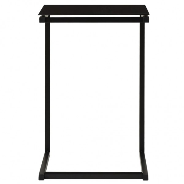 Mesa auxiliar de vidrio templado negro 40x40x60 cm M 2
